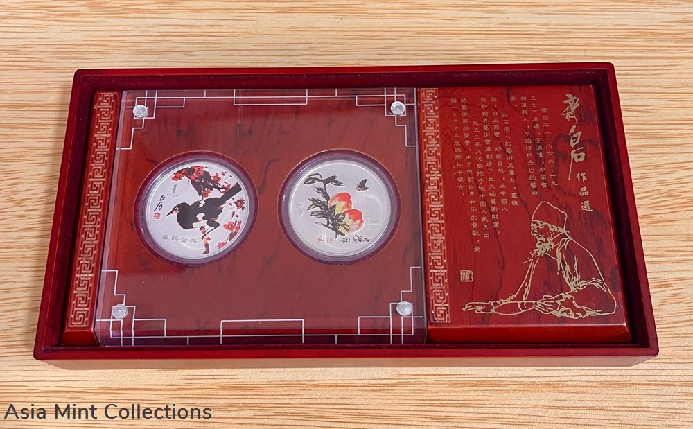 coins ingots bullion 2005 perth mint cook island 1 master qi bai shi art work colorized silver coin sets 1oz