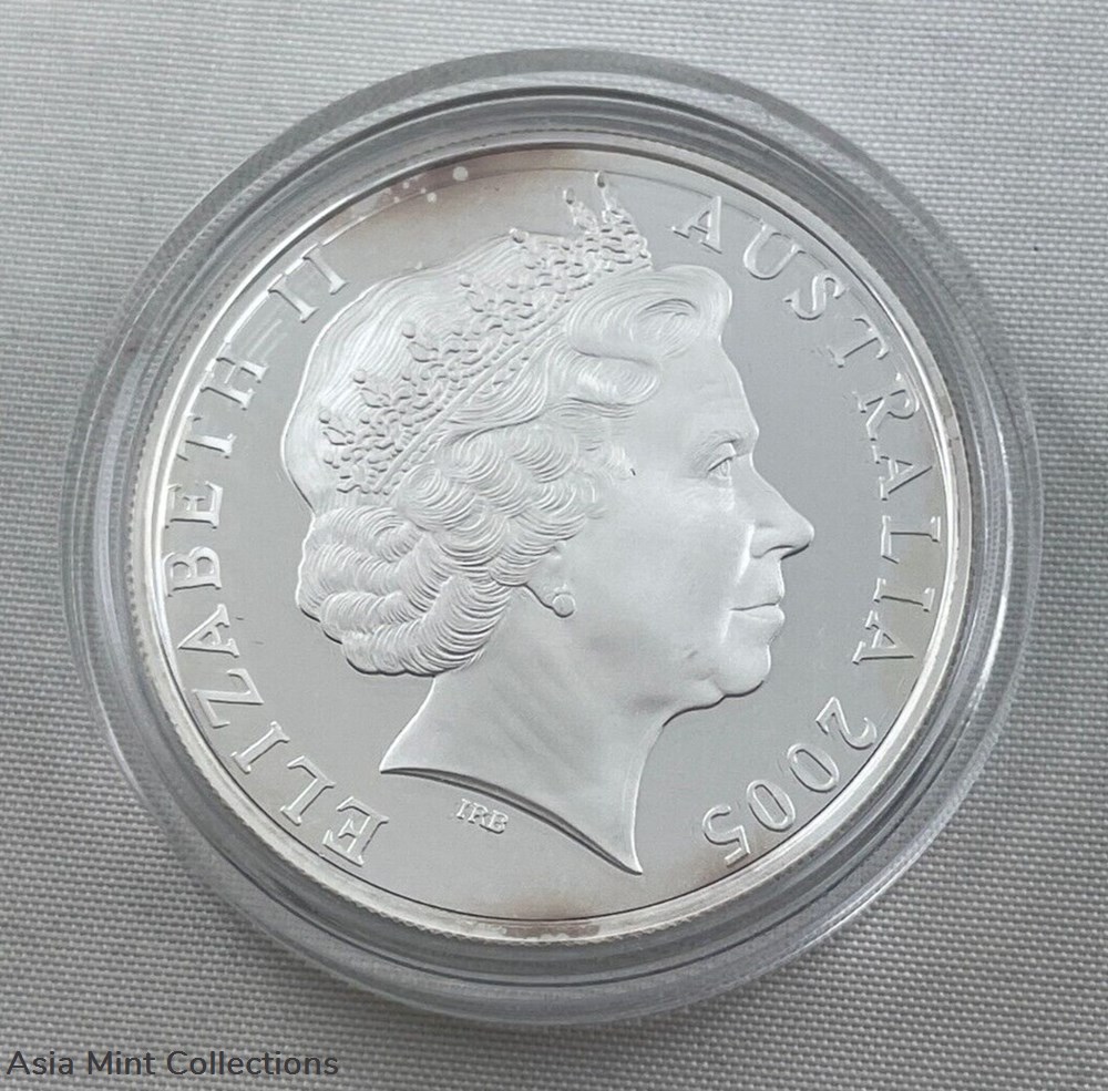 2005 - $1 Silver Kangaroo Proof Coin - Limited Mintage - Royal Australian Mint 3 coins ingots bullion 2005 1 silver kangaroo proof coin limited mintage royal australian mint