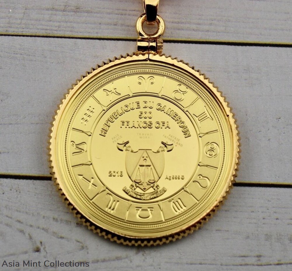 2018 - Aquarius Zodiac Sign Proof Silver Coin 500 Francs Cameroon 2 coins ingots bullion 2018 aquarius zodiac sign proof silver coin 500 francs cameroon