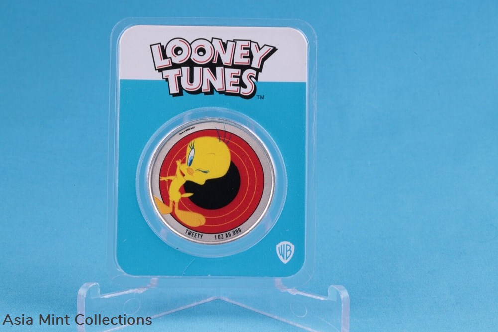 未使用 E.T. Tweety - Artificial Sources TWEETY LOONEY TUNES 2023 1 oz Pure Silver BU Coin in Capsule