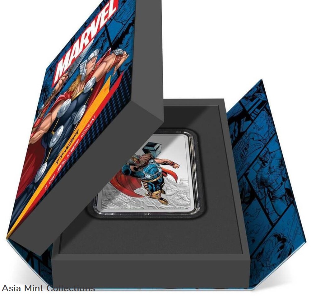 2023 Niue Marvel Evergreen Thor 1oz Silver Colorized Proof Coin 5 coins ingots bullion 2023 niue marvel evergreen thor 1oz silver colorized proof coin