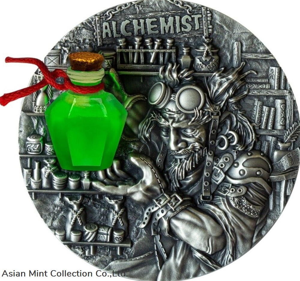 coins ingots bullion 2022 niue alchemist 2oz silver fluorescent printed coin