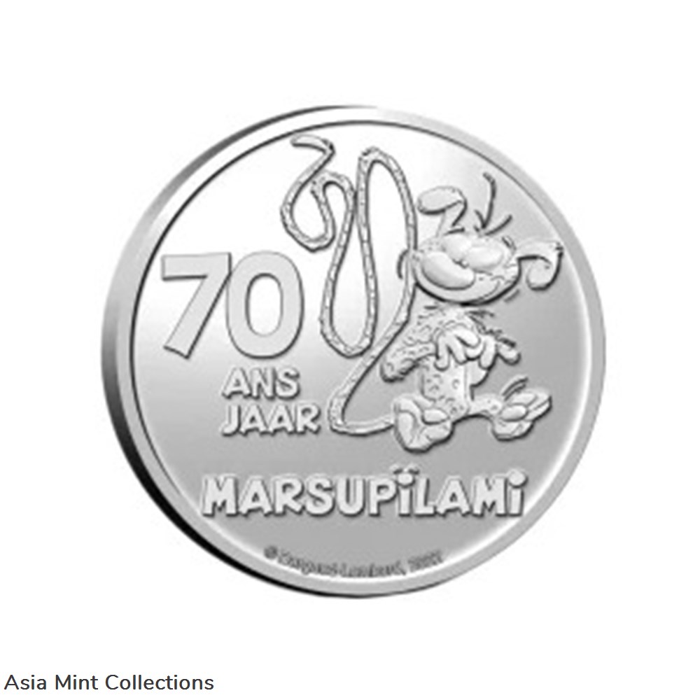 2022 - Belgium 5 Euro 70 Years Marsupilami coins ingots bullion silver coin 2022 belgium 5 euro 70 years marsupilami