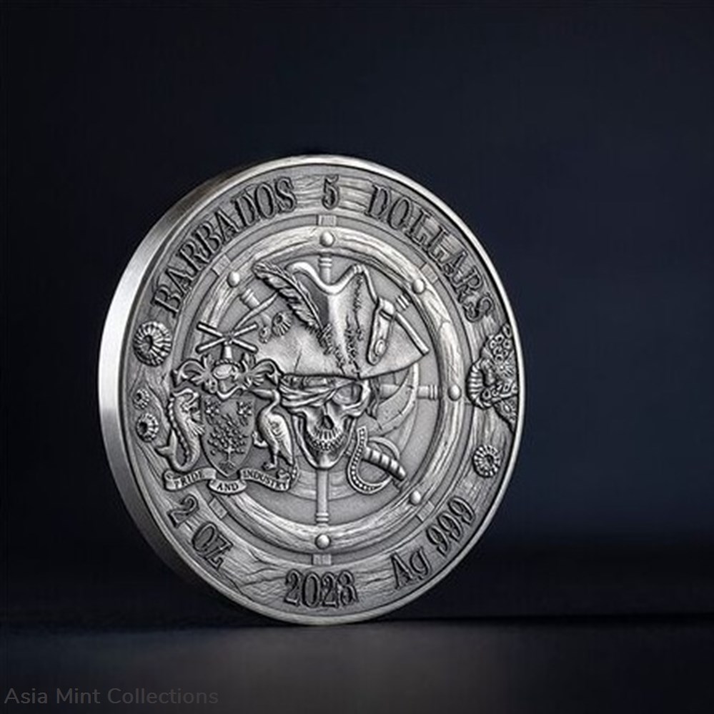 2023 - Queen Anne's Revenge Captains of Fortune 2 oz Silver Coin 5$ Barbados 4 coins ingots bullion 2023 queen anne s revenge captains of fortune 2 oz silver coin 5 barbados