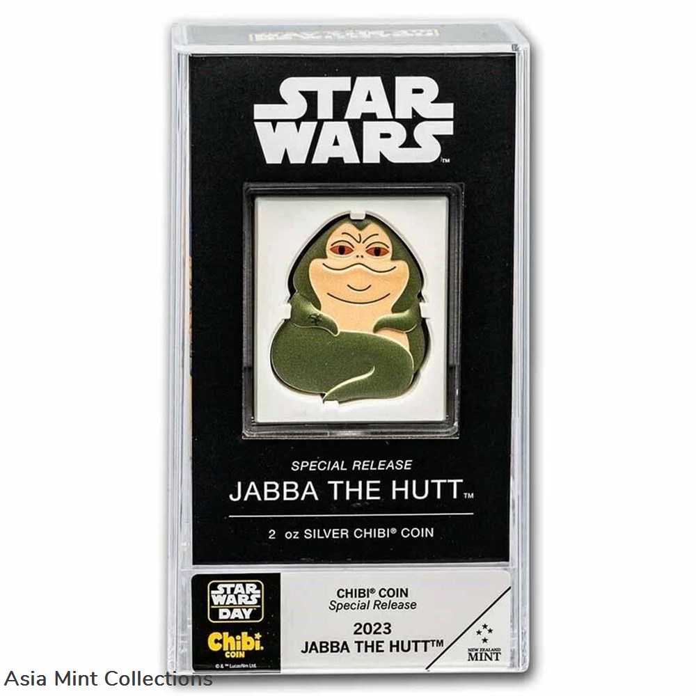 2023 - Niue Star Wars Jabba the Hutt Mega Chibi 2oz Silver Proof Coin 6 coins ingots bullion ingot 2023 niue star wars jabba the hutt mega chibi 2oz silver proof coin