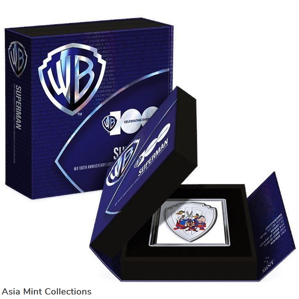 2023 - 2 oz Silver Niue Islands Proof - Looney Tunes MASHUPS - SUPERMAN - NZ$5 3 coins ingots bullion coin 2023 2 oz silver niue islands proof looney tunes mashups superman nz 5
