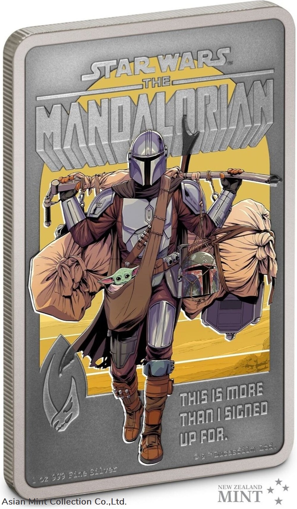 2022 Niue The Mandalorian 1oz Silver Antique Poster Coin 2 coins ingots bullion ingot 2022 niue the mandalorian 1oz silver antique poster coin