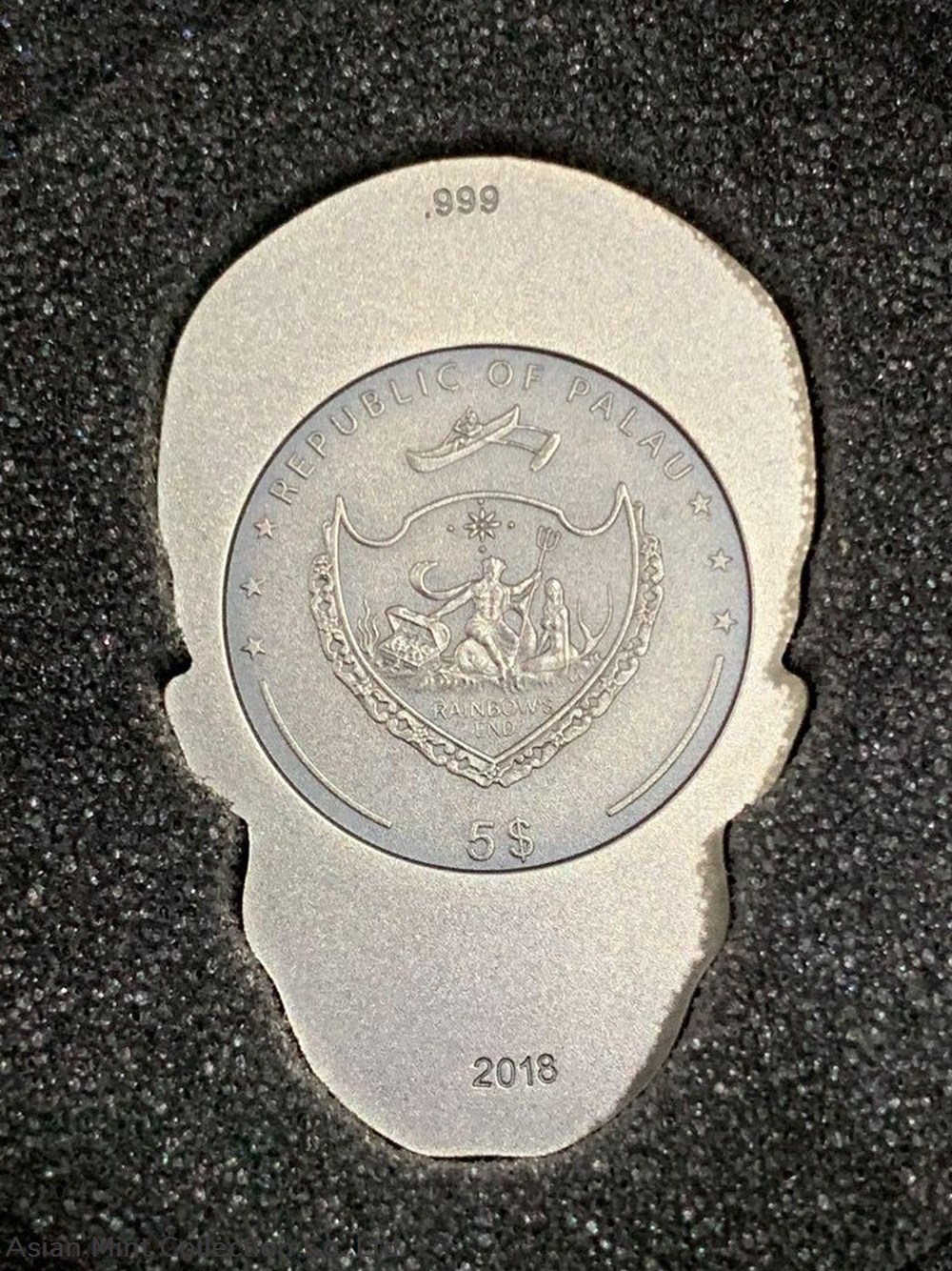coins ingots bullion 2018 1 oz palau la catrina skull high relief antiqued silver coin