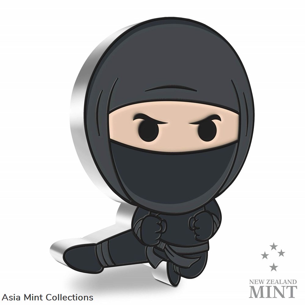 2022 Niue Warriors of History Ninja 1 oz. Silver Proof Chibi Coin coins ingots bullion 2022 niue warriors of history ninja 1 oz silver proof chibi coin