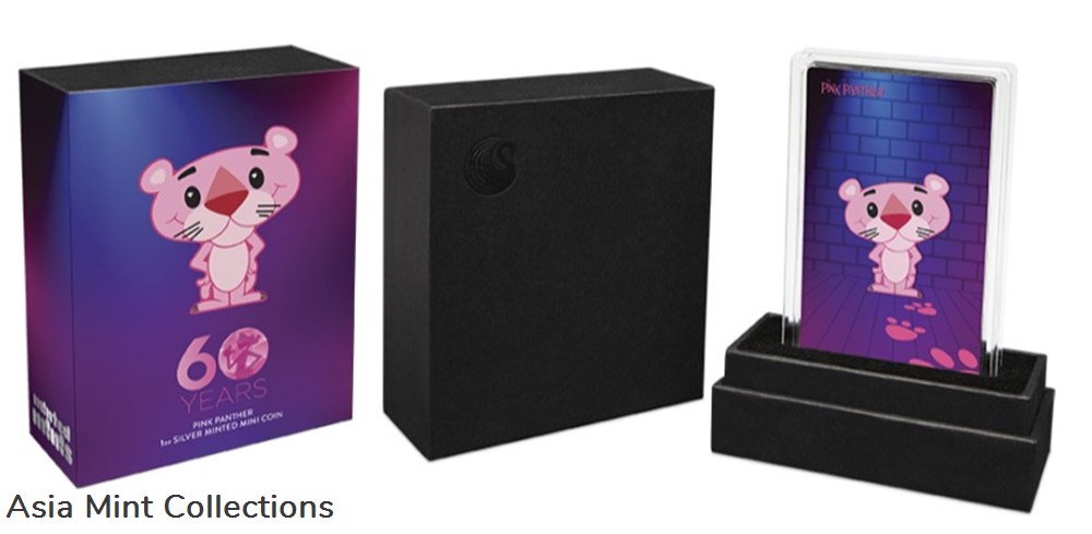 coins ingots bullion 2024 tuvalu pink panther minted mini 1 oz silver coin box coa new mintage 2500