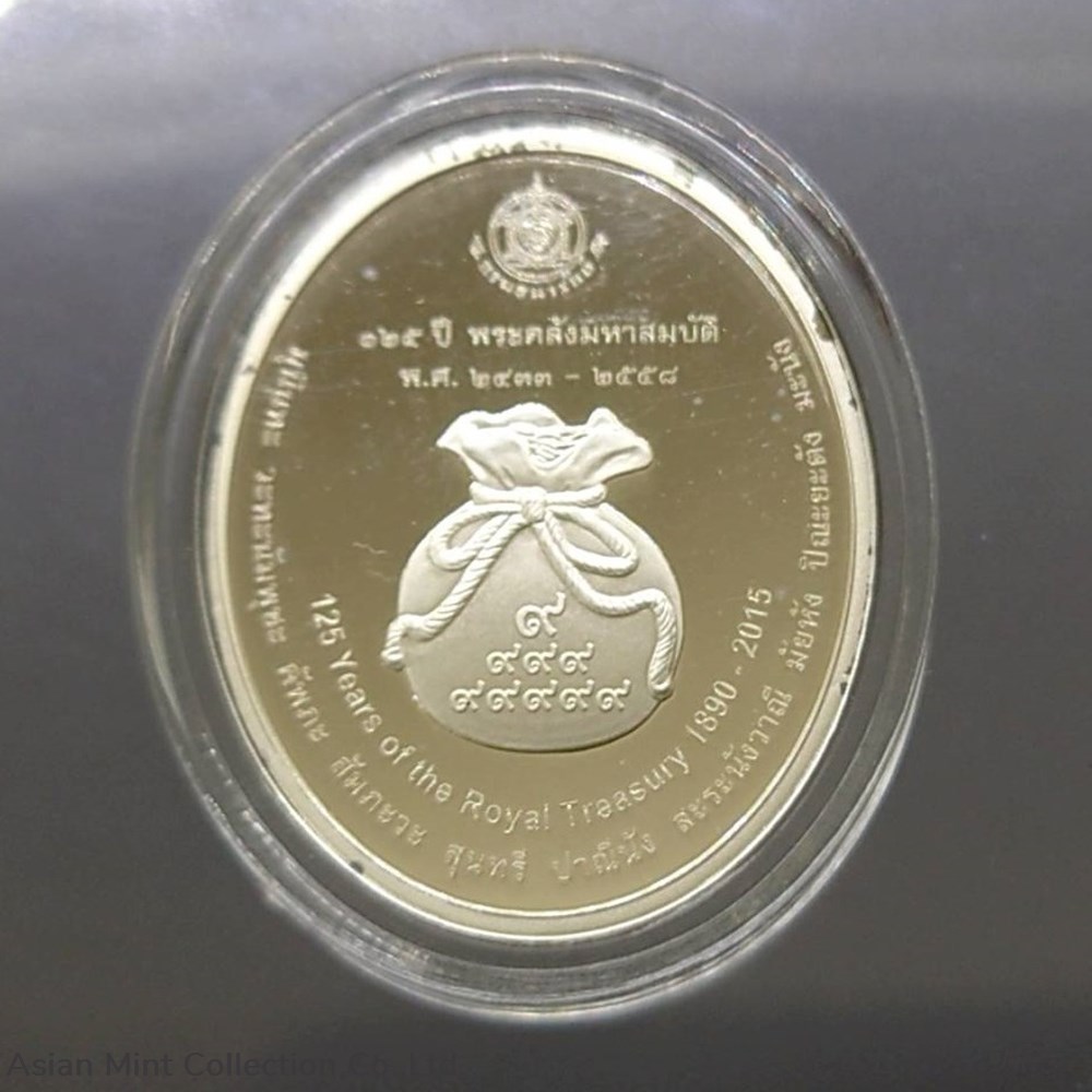 2015 - Commemorative silver polished coin, Phra Klang (The Angel of Wealth) Color printed 3 medals 2015 commemorative silver polished coin phra klang the angel of wealth color printed