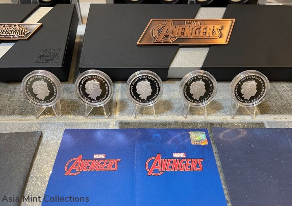 2016 Tuvalu-Perth Mint Minted $0.5 Marvel Super Heroes Colorized Silver Proof 4+1-Coin Set 4 coins ingots bullion 2016 tuvalu perth mint minted 0 5 marvel super heroes colorized silver proof 4 1 coin set