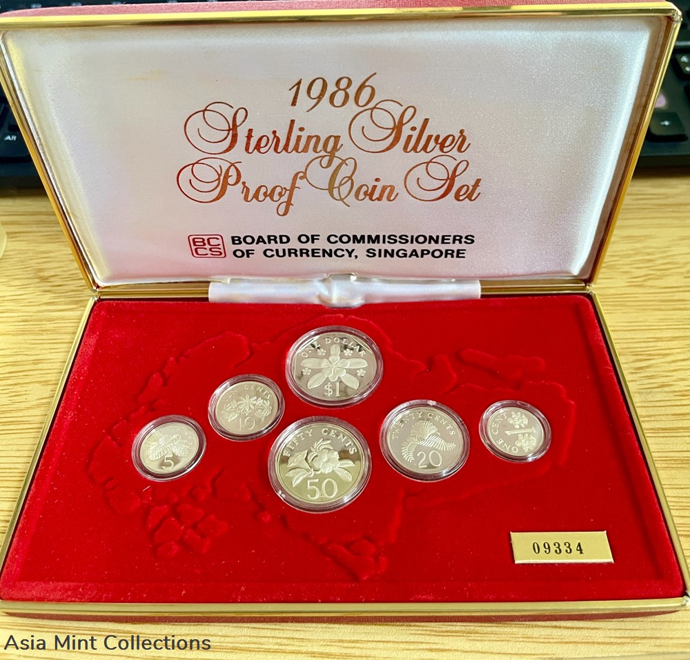 1986 Singapore proof coin set coins world 1986 singapore proof coin set