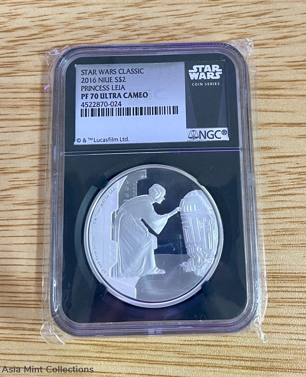 2016 Niue Star Wars PRINCESS LEIA R2D2 .999 Silver 1 oz coin NGC PF PR 70 Carrie coins ingots bullion 2016 niue star wars princess leia r2d2 999 silver 1 oz coin ngc pf pr 70 carrie