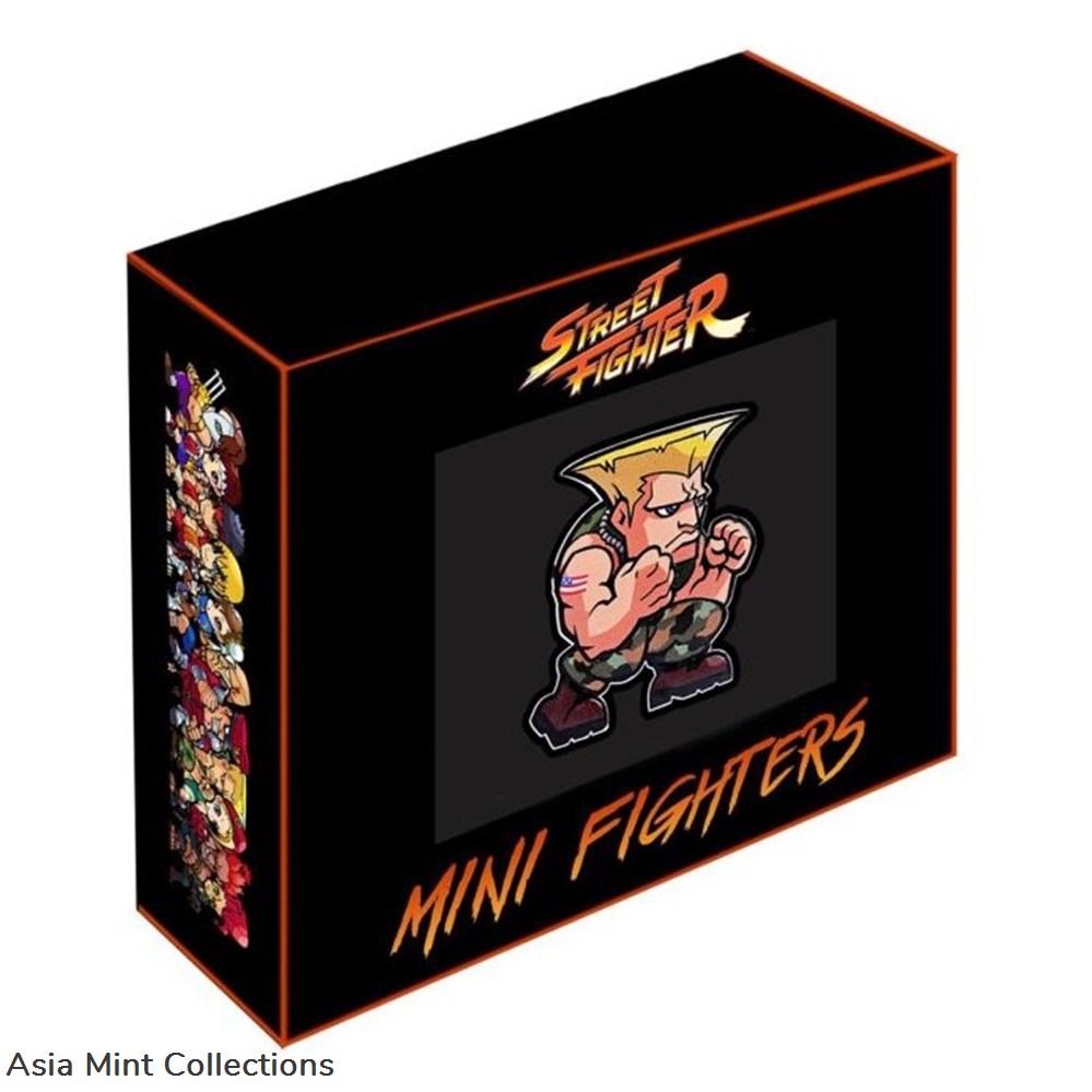 2022 1 oz Fiji Street Fighter Mini Fighters - Guile 999 Silver Coloured Proof Coin 3 coins ingots bullion 2022 1 oz fiji street fighter mini fighters guile 999 silver coloured proof coin