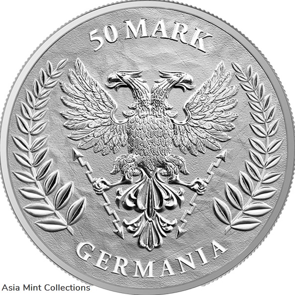 2022 Germania 10oz Silver BU Coin 2 coins ingots bullion 2022 germania 10oz silver bu coin