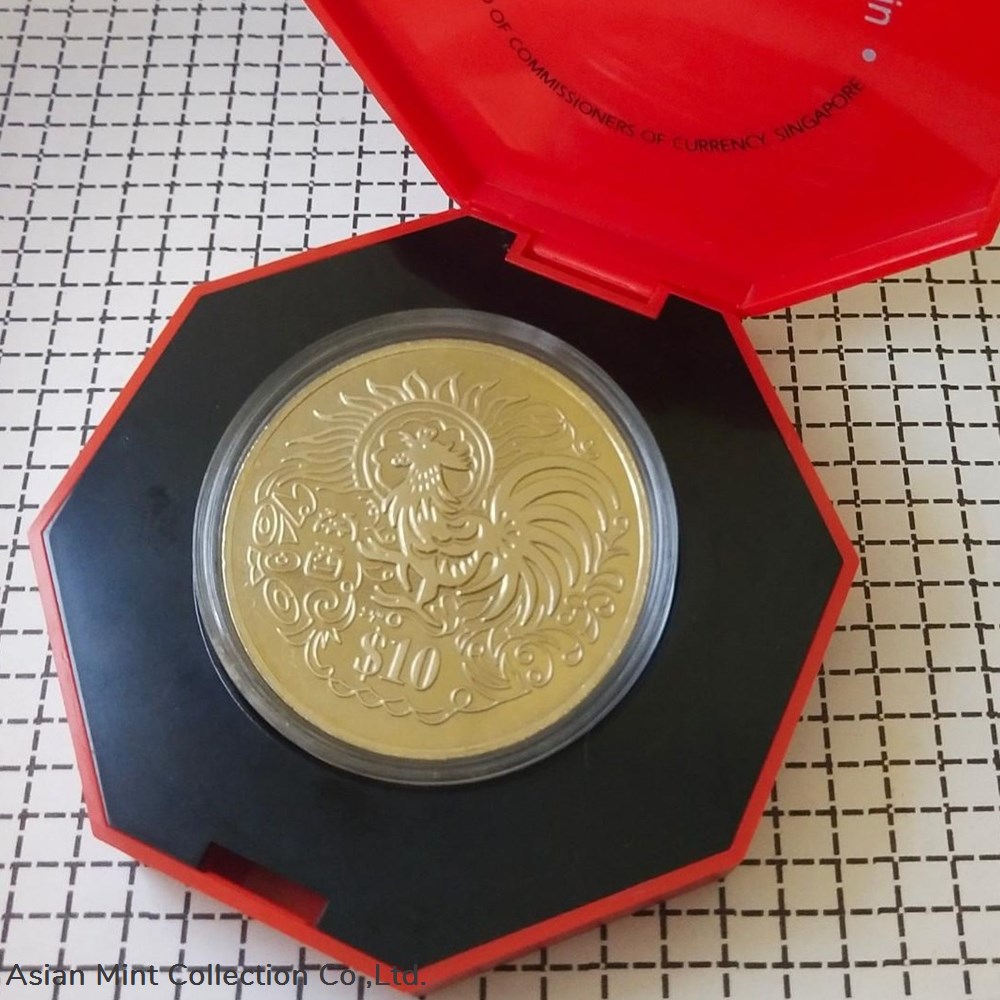 coins 1993 10dollars singapore duit lama copper nickel tac001098 unc