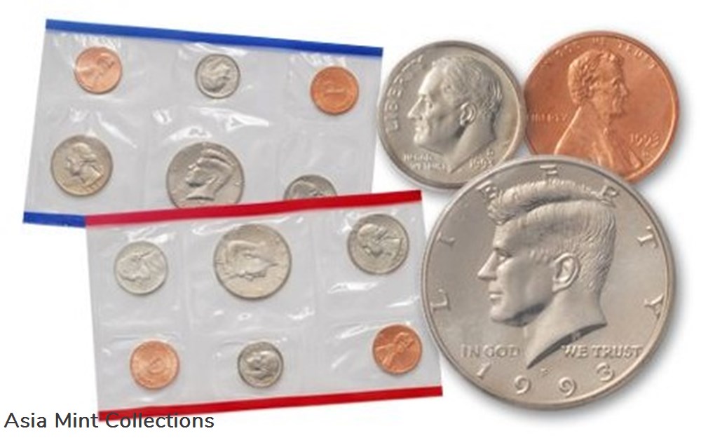 coins world united states 1993 the 1993 u s mint uncirculated coin set with d and p mint marks