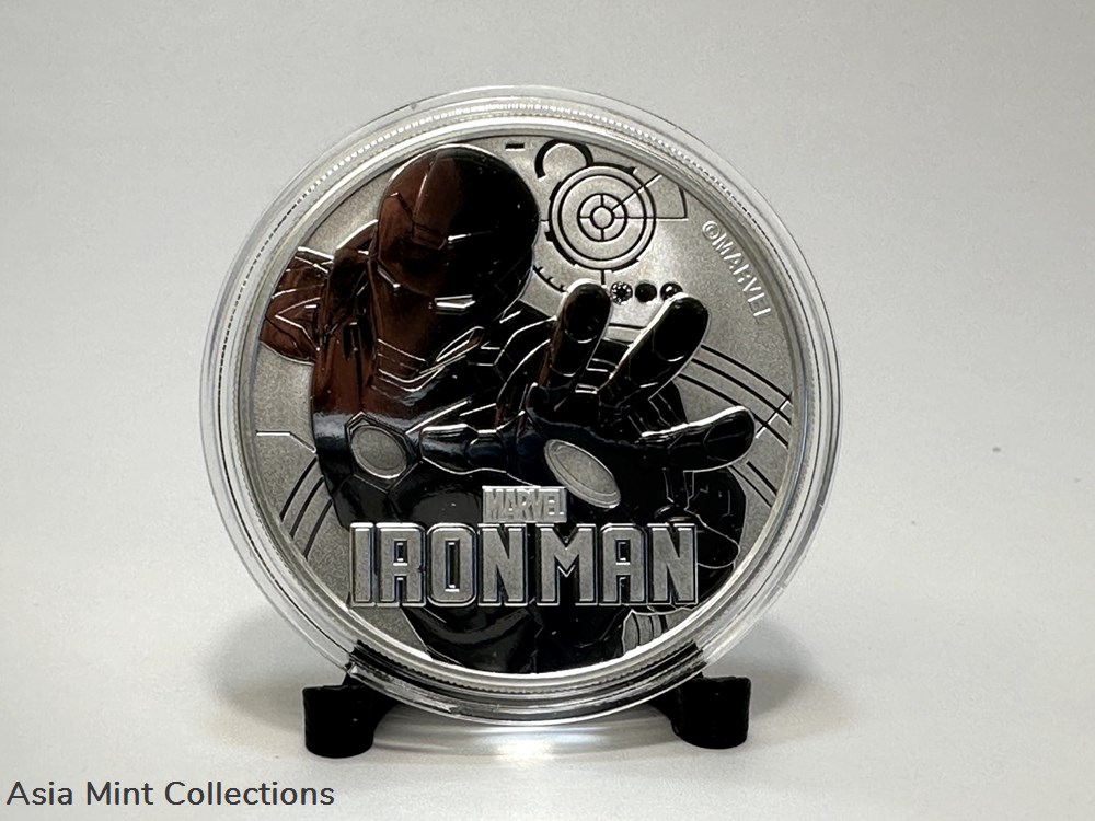 2018 MARVEL IRONMAN QEII REVERSE FROSTED TUVALU 1OZ SILVER PROOF $1 COIN & BOX coins ingots bullion 2018 marvel ironman qeii reverse frosted tuvalu 1oz silver proof 1 coin box