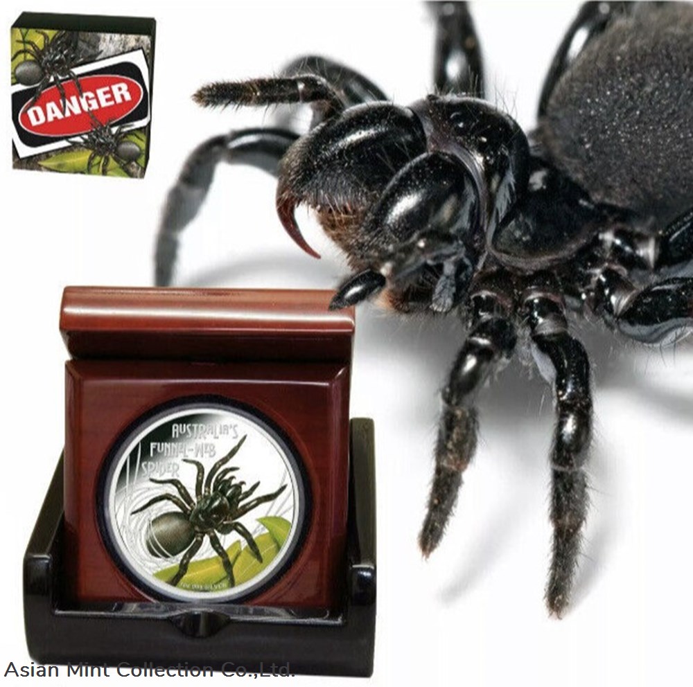 2012 - Australian Funnel-Web Spider 1 oz Silver Proof Coin Tuvalu 4 coins ingots bullion 2012 australian funnel web spider 1 oz silver proof coin tuvalu