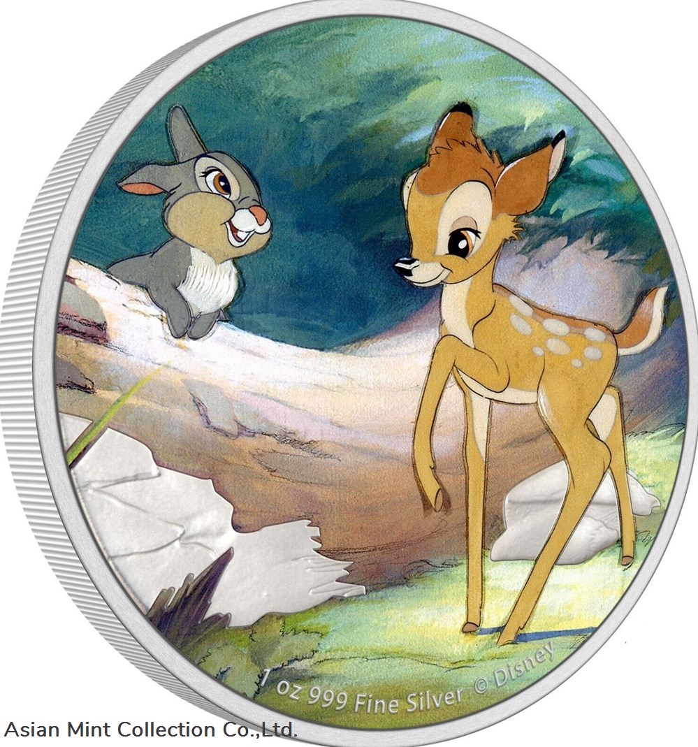 2022 - 1 OZ Silver Proof Coin- Disney Bambi 80th Anniversary – Bambi and Thumper coins ingots bullion 2022 1 oz silver proof coin disney bambi 80th anniversary bambi and thumper