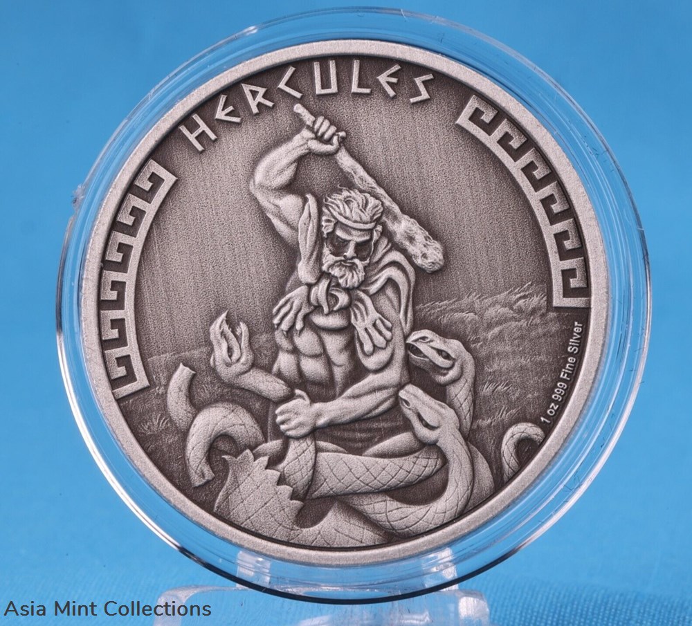2023 - Hercules Silbermünze 1 Oz 999 Niue 2 $ Antik Finish mit OVP 6 coins ingots bullion silver coin 2023 hercules silbermunze 1 oz 999 niue 2 antik finish mit ovp