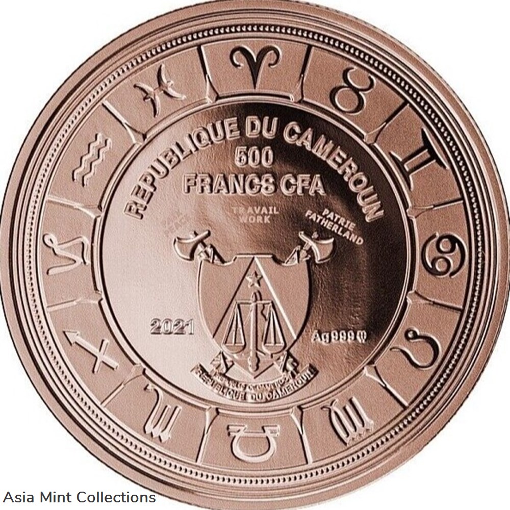 2021 - Leo Zodiac Signs Proof Silver Coin 500 Francs CFA Cameroon 2 coins ingots bullion 2021 leo zodiac signs proof silver coin 500 francs cfa cameroon