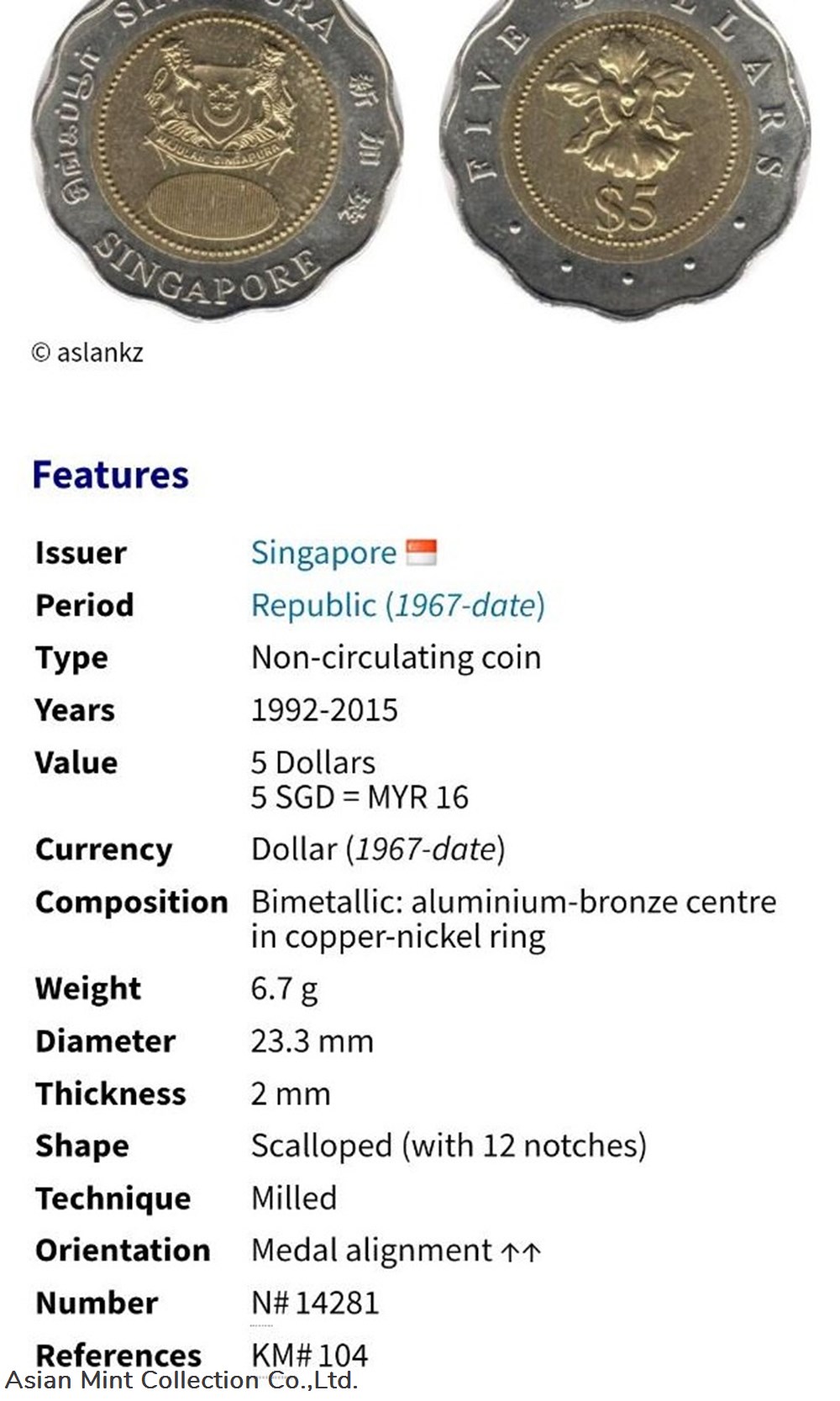 2015 - Singapore Uncirculated Coin Set in Card Pack ( include $5 Coin -Vanda Miss Joaquim) 3 coins world 2015 singapore uncirculated coin set in card pack include 5 coin vanda miss joaquim