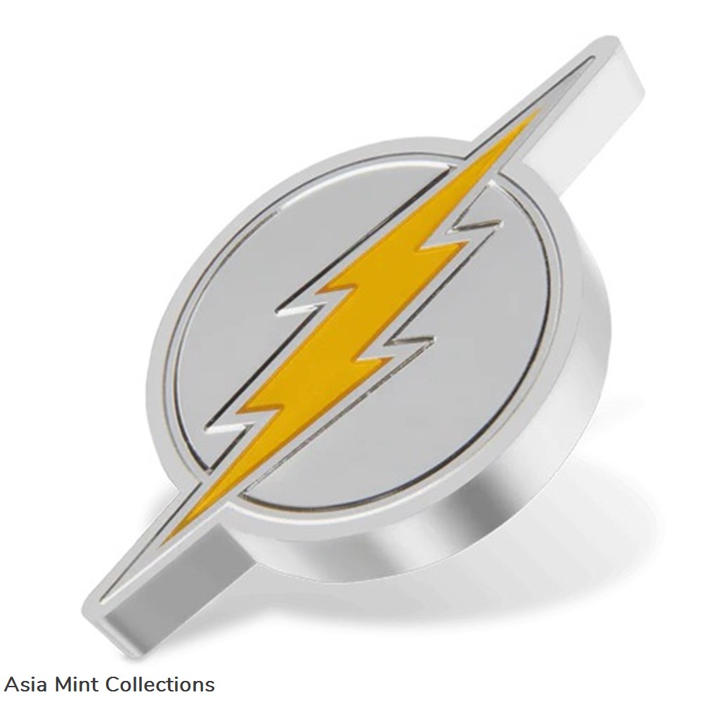 2021 NIUE $2 DC The Flash Emblem 1oz Silver Coin coins ingots bullion 2021 niue 2 dc the flash emblem 1oz silver coin