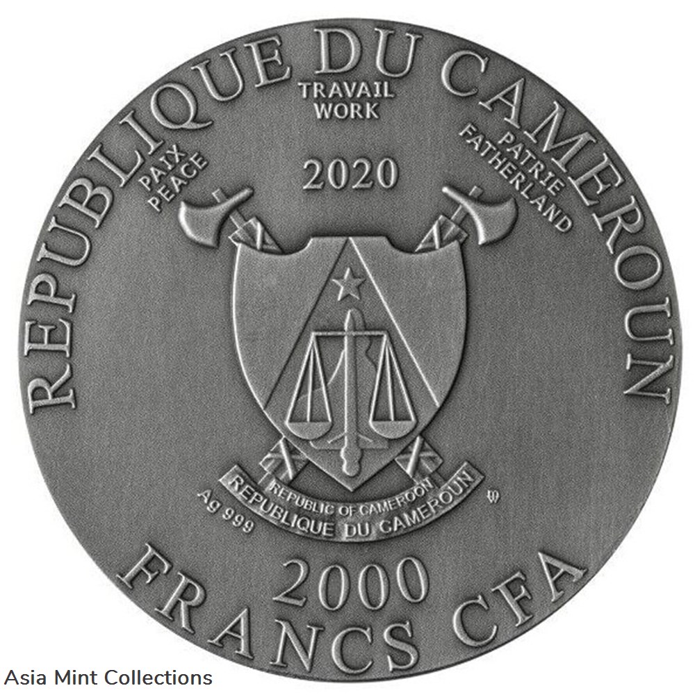 coins ingots bullion 2020 ancient buddha 2 oz antique finish silver coin 2000 francs cfa cameroon