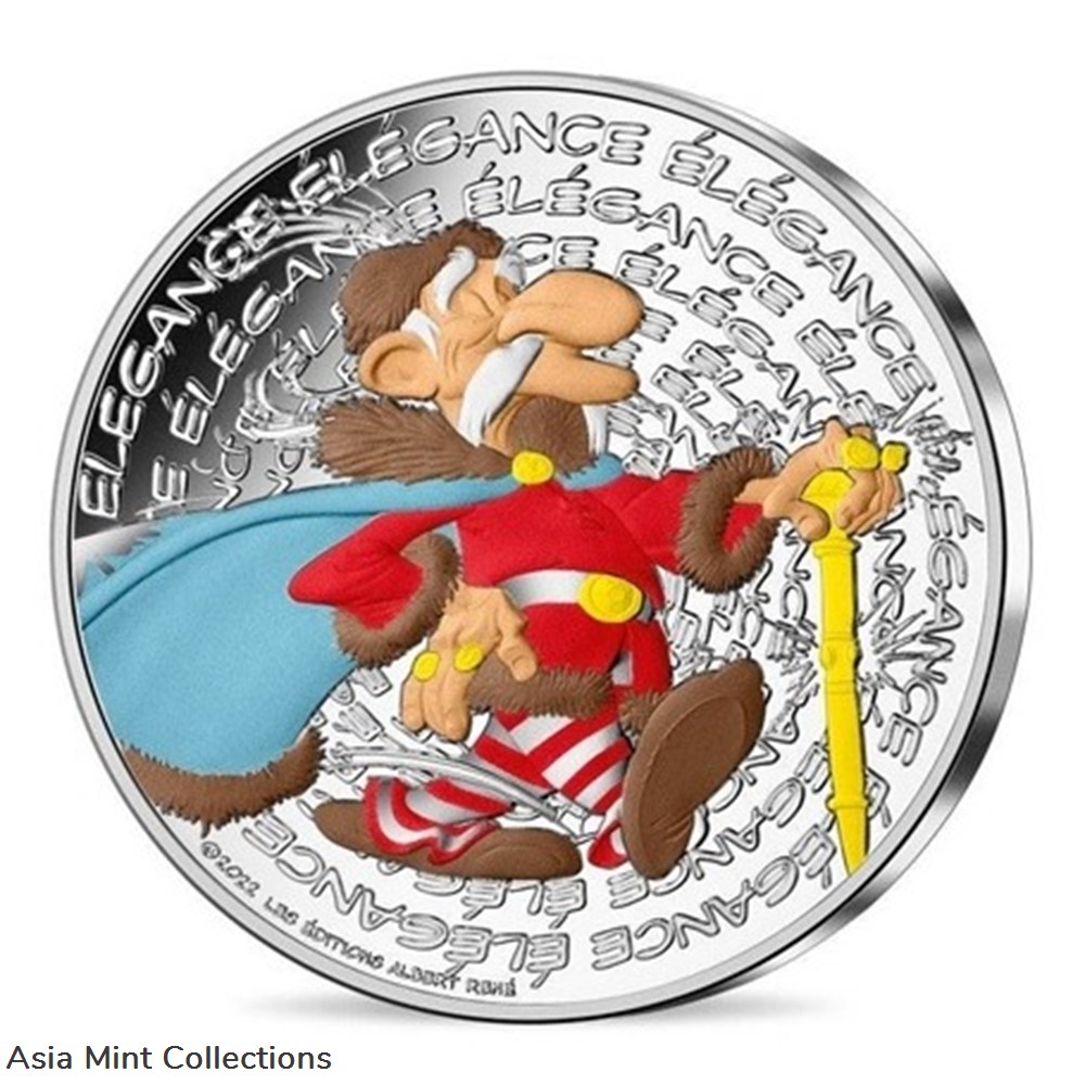 2022 - 10 euro France silver – Asterix (elegance) 2 coins ingots bullion coin 2022 10 euro france silver asterix elegance