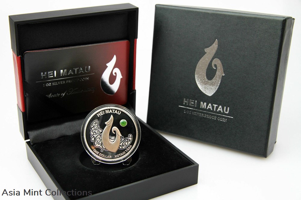 2012 - 1 OZ Silver Proof Coin - Maori Art Hei Matau - New Zealand 3 coins ingots bullion 2012 1 oz silver proof coin maori art hei matau new zealand