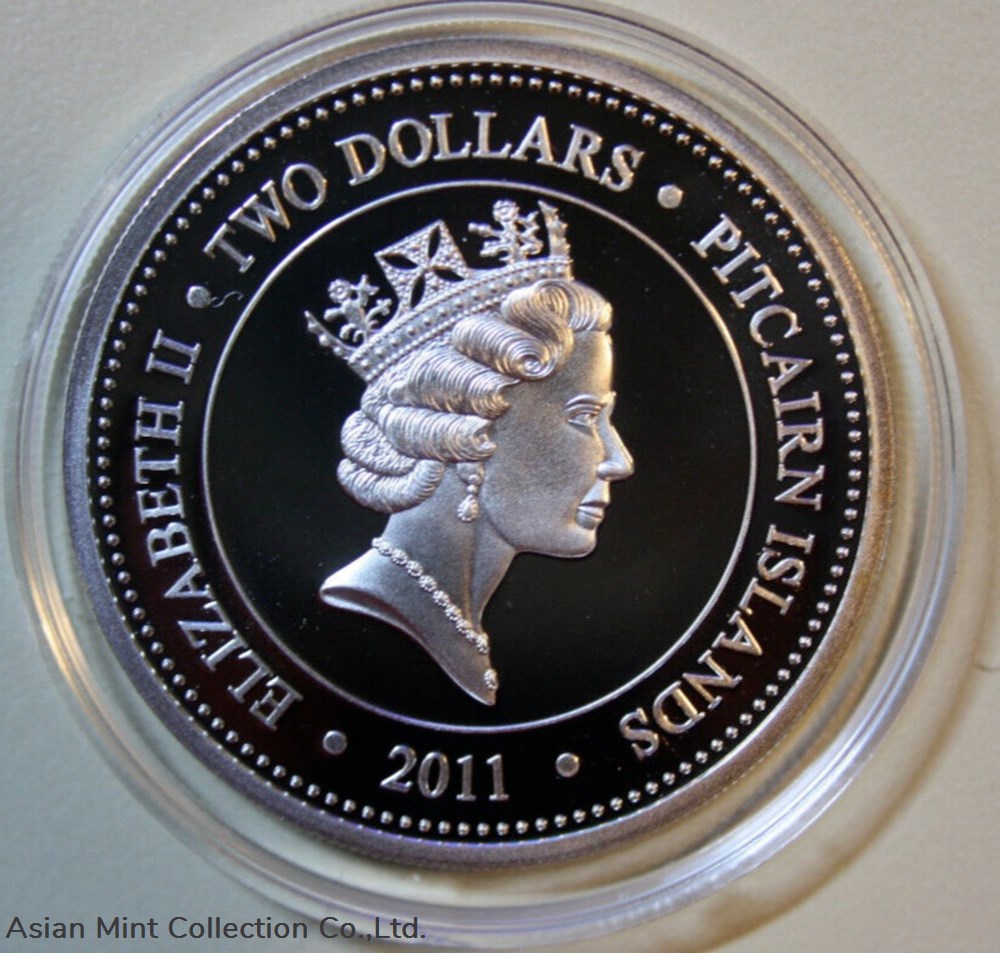 2011 - Pitcairn Islands 2 Dollars" Jelly Fish "Silver Proof F#5190 Colored Rare 2 coins ingots bullion coin 2011 pitcairn islands 2 dollars jelly fish silver proof f 5190 colored rare