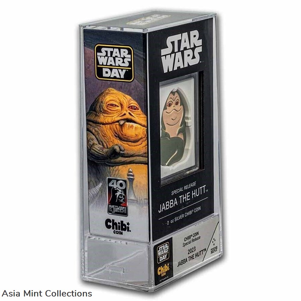 2023 - Niue Star Wars Jabba the Hutt Mega Chibi 2oz Silver Proof Coin 7 coins ingots bullion ingot 2023 niue star wars jabba the hutt mega chibi 2oz silver proof coin