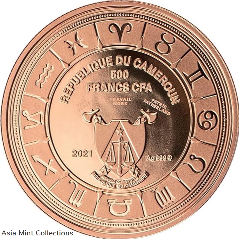 2021 - Cancer Zodiac Signs Proof Silver Coin 500 Francs CFA Cameroon 2 coins ingots bullion 2021 cancer zodiac signs proof silver coin 500 francs cfa cameroon
