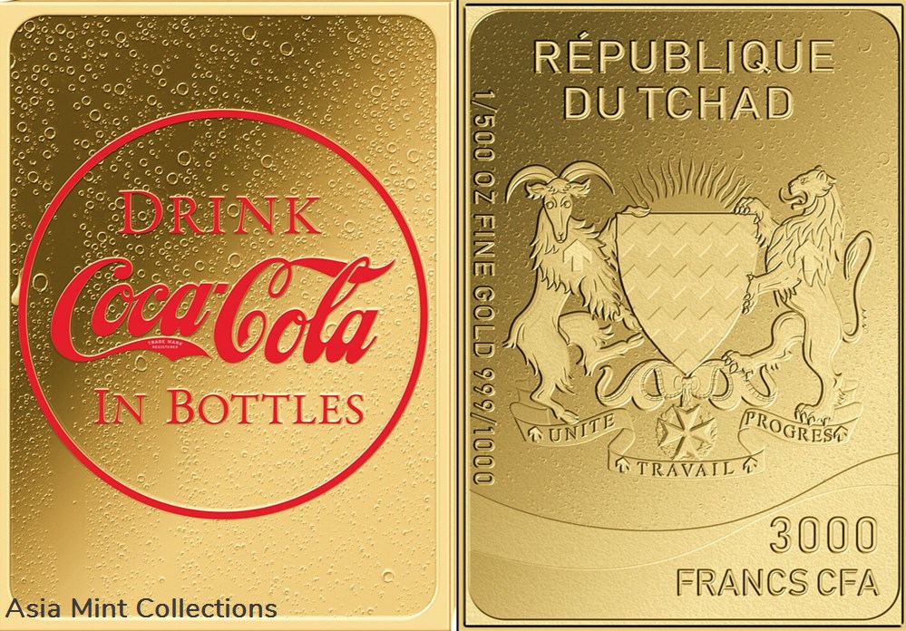 coins ingots bullion 2023 bottles coca cola through decades 1 500 oz gold coin 3000 francs chad