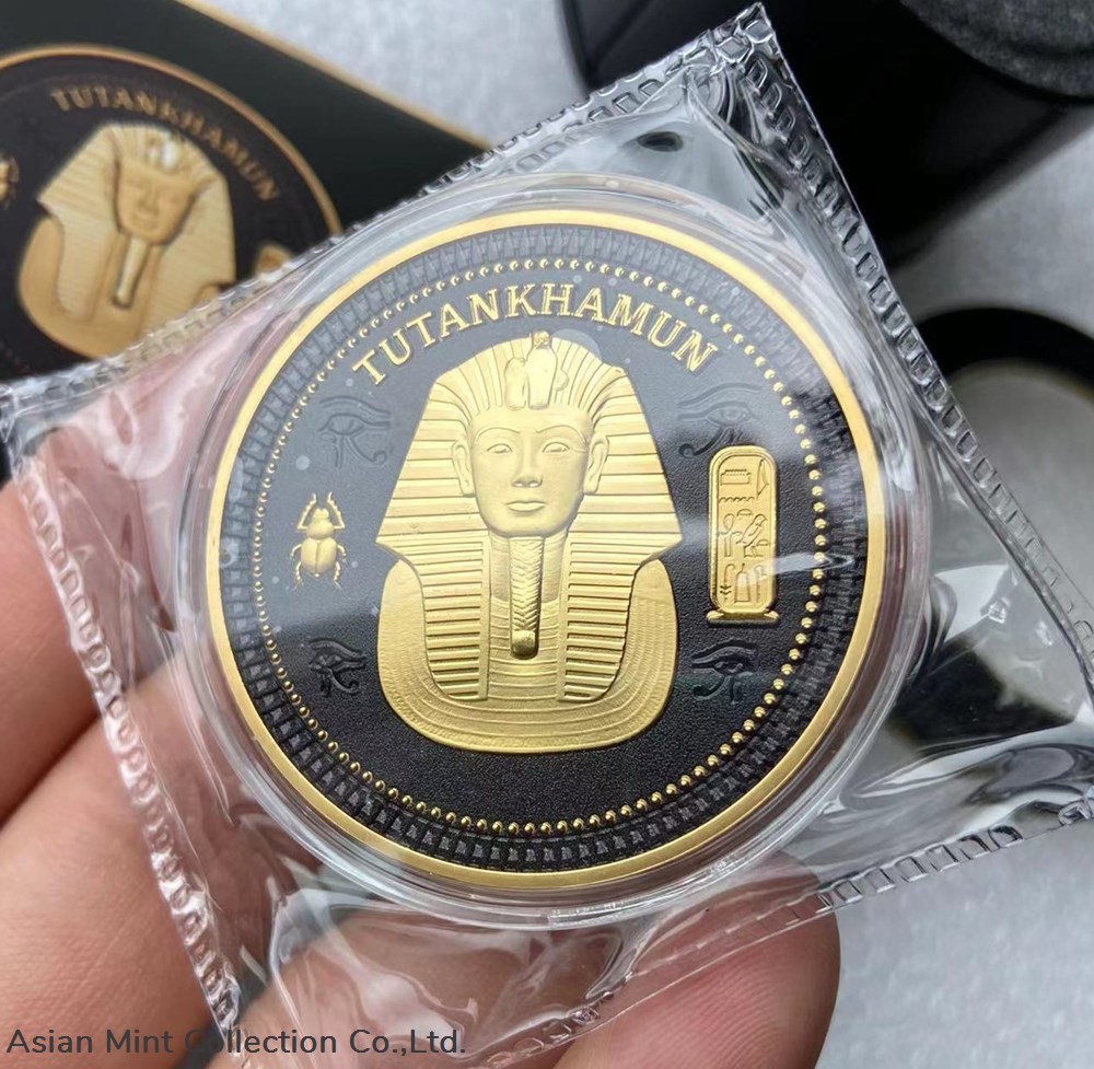 2022 Tutankhamun ancient Egypt gold mask commemorative coin gold plated coins ingots bullion silver 2022 tutankhamun ancient egypt gold mask commemorative coin gold plated
