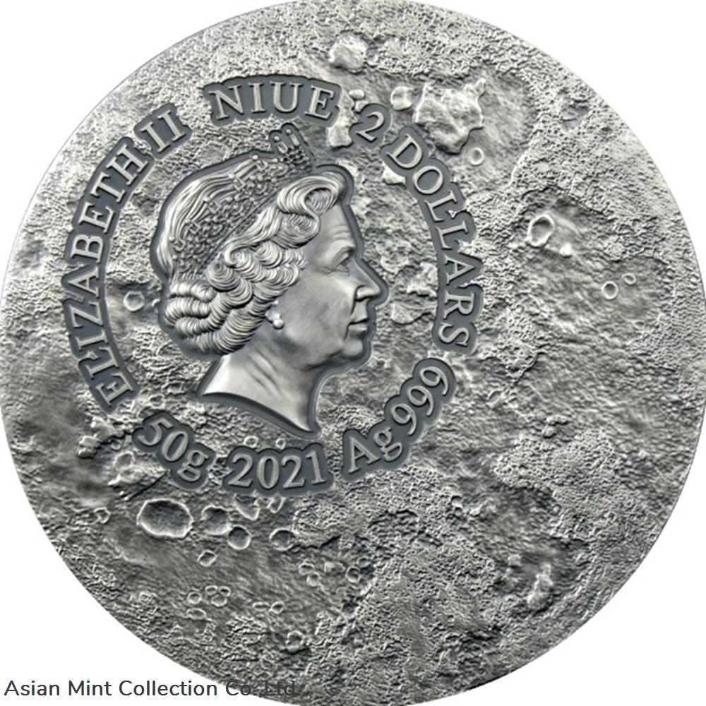 2021 - Moon Rabbit 50 g Antique finish Silver Coin 2$ Niue 2 coins ingots bullion 2021 moon rabbit 50 g antique finish silver coin 2 niue