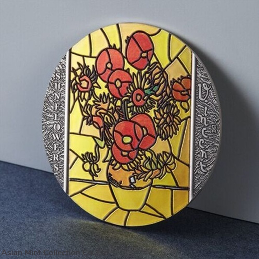 2022 - Sunflowers Vincent Van Gogh Art 2oz Silver Coin 10 Cedis 3 coins ingots bullion 2022 sunflowers vincent van gogh art 2oz silver coin 10 cedis