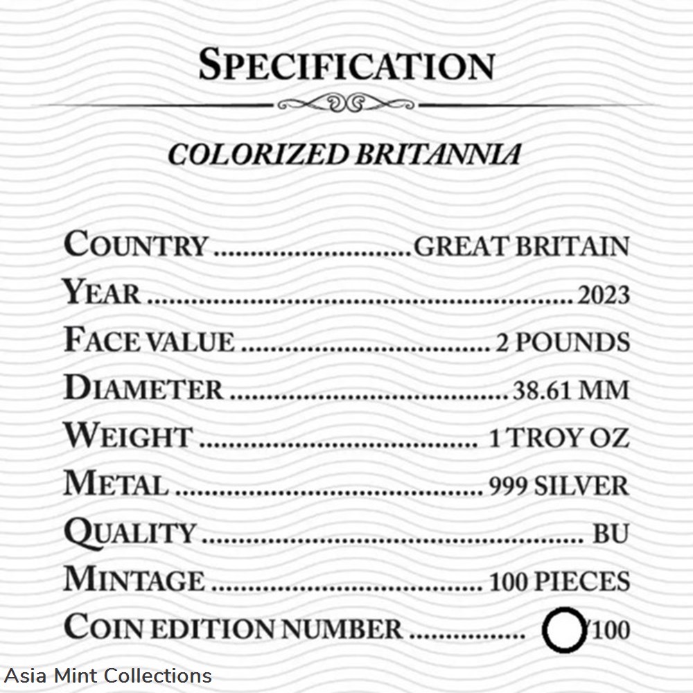 2023 - Britannia Bitcoin Classic Design 1oz 999 Silver COLOR EDITION 4 coins ingots bullion 2023 britannia bitcoin classic design 1oz 999 silver color edition
