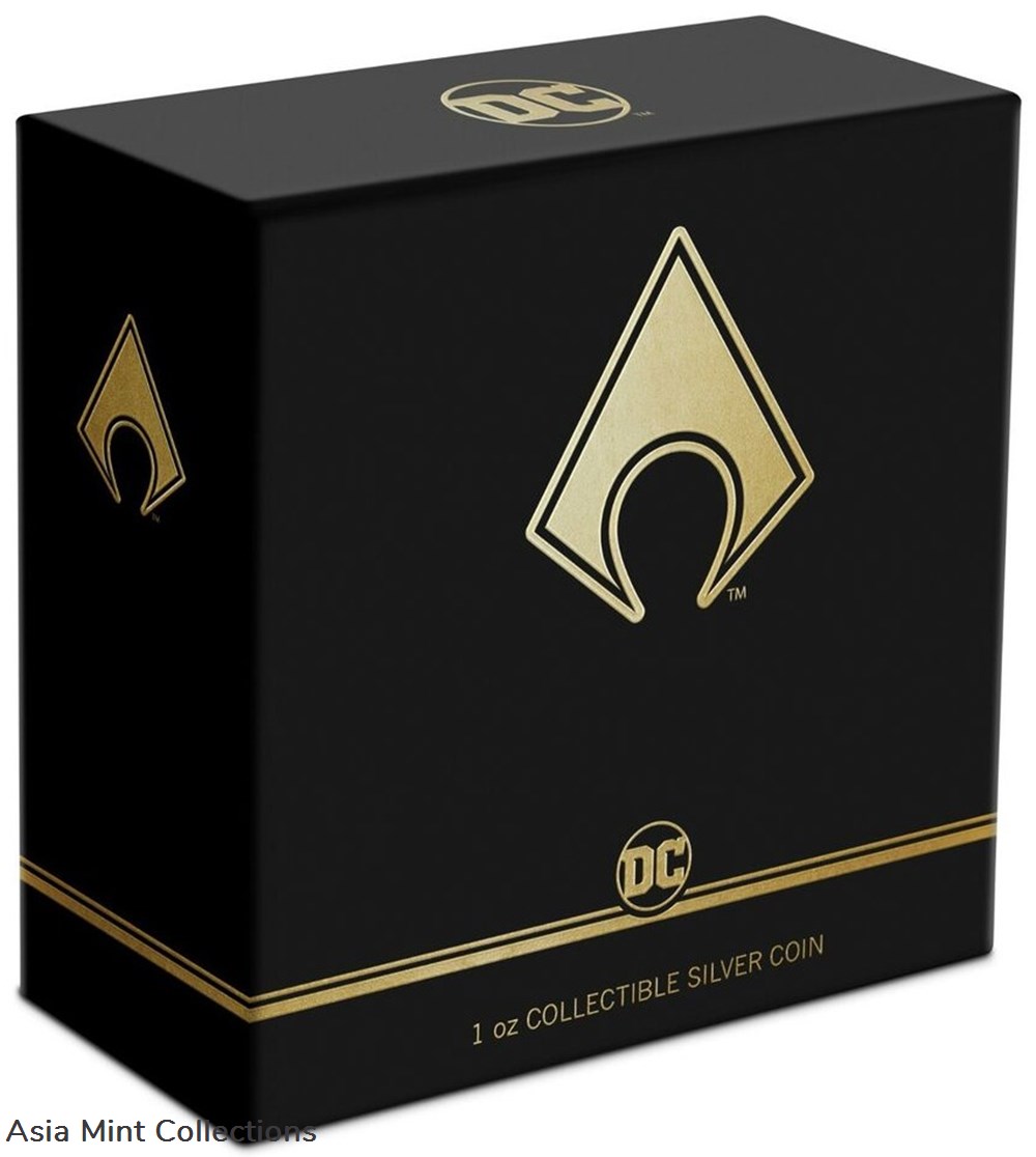 2021 - New Zealand - 1 Oz Silver Proof Coin- AQUAMAN Emblem 7 coins ingots bullion 2021 new zealand 1 oz silver proof coin aquaman emblem