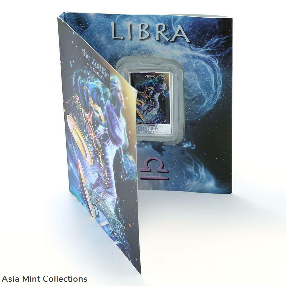 2011 - Niue 2 dollars Zodiac Signs series Libra colored proof silver coin coins ingots bullion 2011 niue 2 dollars zodiac signs series libra colored proof silver coin