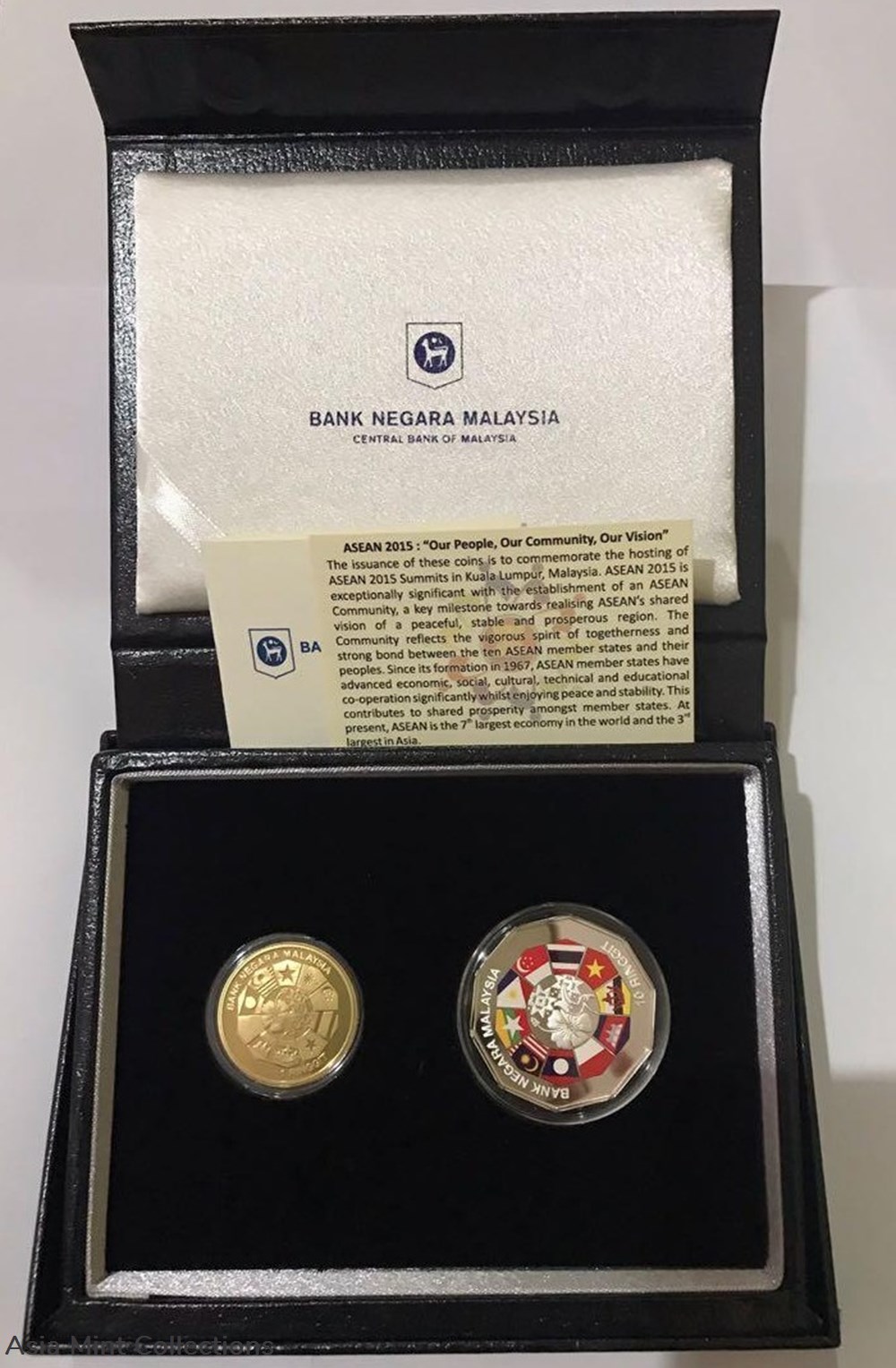 2015 - ASEAN Set of 2 commemorative Coin Proof 3 coins 2015 asean set of 2 commemorative coin proof