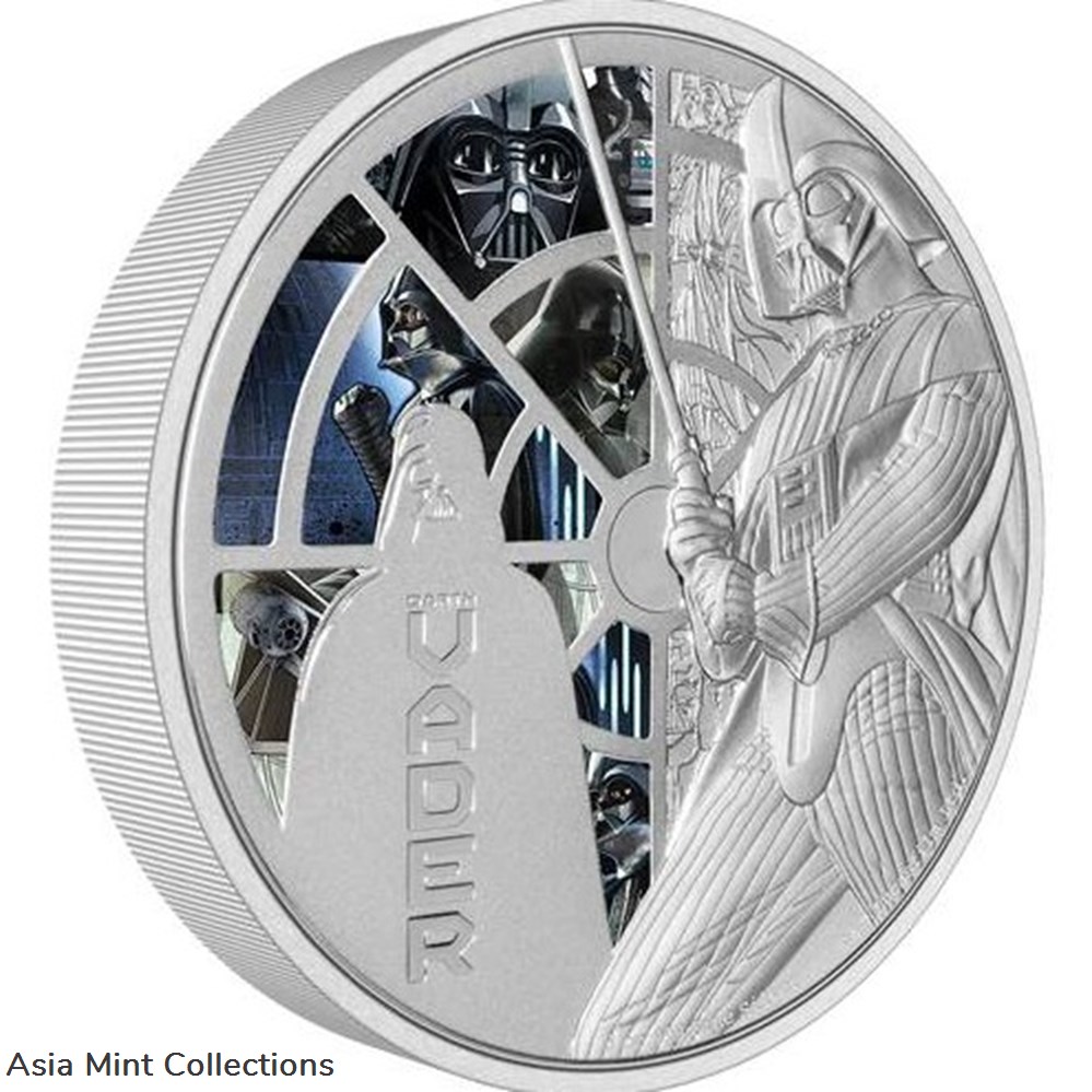 2022 Niue Darth Vader 3oz Silver Coloured Coin coins ingots bullion 2022 niue darth vader 3oz silver coloured coin
