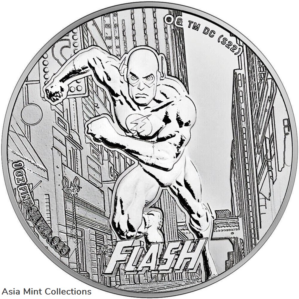 2023 - DC Comics™ Flash™ 1 oz Silver Coin 999 Samoa ST/BU coins ingots bullion 2023 dc comics flash 1 oz silver coin 999 samoa st bu