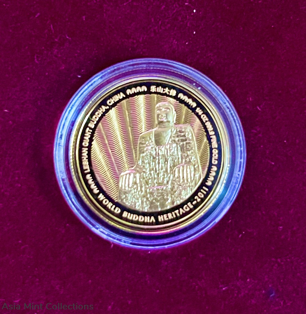 coins ingots bullion coin 2011 bhutan nu1000 world buddha heritage series leshan giant buddha of china 1 4oz gold proof