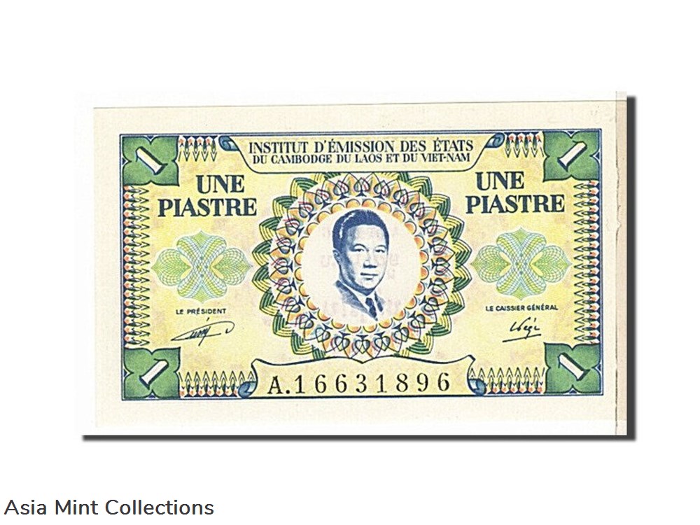 1953 - Frans Indochina, 1 Piastre = 1 Riel banknotes asia cambodia 1953 frans indochina 1 piastre 1 riel