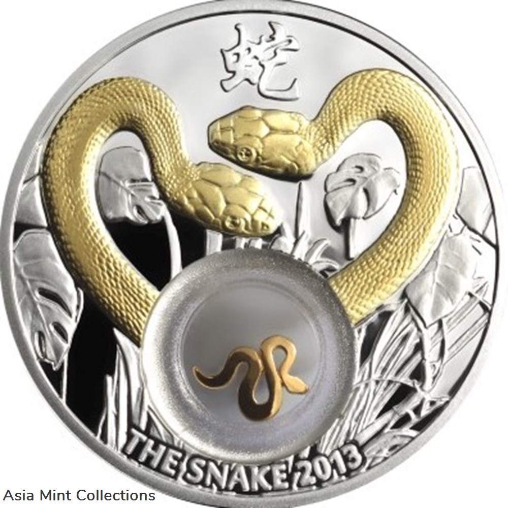 2022 - Golden Snakes Proof Silver Coin 1$ Niue coins ingots bullion 2022 golden snakes proof silver coin 1 niue