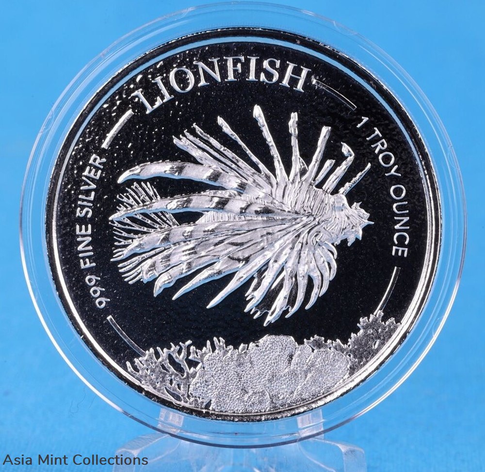 2019 - Barbados 1 oz Silver 999 Lionfish Firefish 1 oz 999 Silver Coins 3 ingots bullion 2019 barbados 1 oz silver 999 lionfish firefish 1 oz 999 silver coins