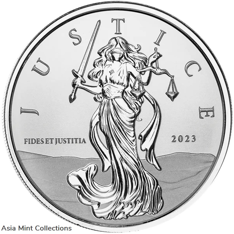 coins world united states 2023 lady justice 1 oz 999 silver coin 1 oz silver gibraltar pl
